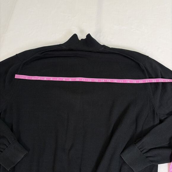 Lacoste Sweater Mens Size 9 Black 100% Cotton 1/4 Zip Pullover Long Sleeve Chrty - Picture 9 of 10